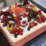 Photo de « Vierkante biscuit met marsepein »